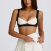 Soft Active Crossover Pleated Mini Skort in Ivory
