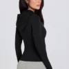 Soft Active Hooded Mid-Layer Jacket in Black