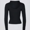 Soft Active Hooded Mid-Layer Jacket in Black