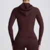 Soft Active Hooded Mid-Layer Jacket in Chocolate