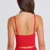 Soft Active Layered Cropped Tank Top in Strawberry Red