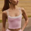 Soft Active Layered Tank Top in Powder Pink
