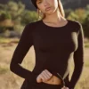 Soft Active Long Sleeve Top in Black