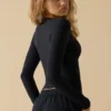 Soft Active Long Sleeve Top in Black