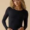 Soft Active Long Sleeve Top in Black