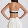 Soft Active Low-Rise Pleated Tennis Skort in Ivory