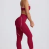 Soft Active Mid-Rise Leggings in Burgundy