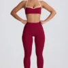 Soft Active Mid-Rise Leggings in Burgundy