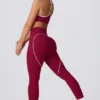 Soft Active Mid-Rise Leggings in Burgundy