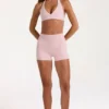 Soft Active Mini Shorts in Blush Marl