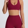 Soft Active Mini Shorts in Burgundy