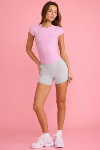 Soft Active Mini Shorts in Grey
