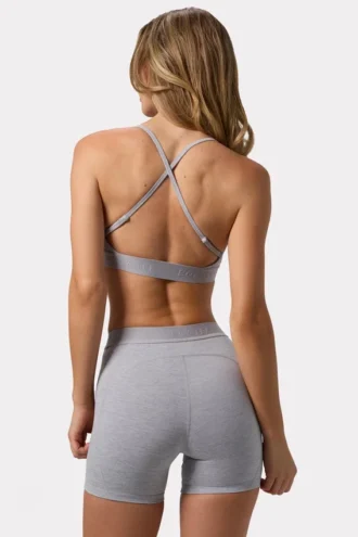 Soft Active Mini Shorts in Grey Marl