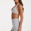 Soft Active Mini Shorts in Grey Marl