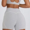 Soft Active Mini Shorts in Grey Marl