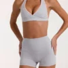 Soft Active Mini Shorts in Grey Marl