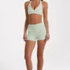 Soft Active Mini Shorts in Sage Marl
