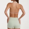 Soft Active Mini Shorts in Sage Marl