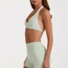 Soft Active Mini Shorts in Sage Marl