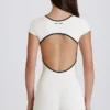 Soft Active Open-Back Unitard in Ivory
