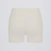 Soft Active Pocket V-Waist Mini Shorts in Cream
