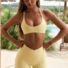 Soft Active Pocket V-Waist Mini Shorts in Lemon