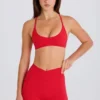 Soft Active Pocket V-Waist Mini Shorts in Strawberry Red