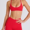Soft Active Pocket V-Waist Mini Shorts in Strawberry Red