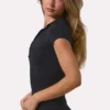 Soft Active Quarter-Zip Top in Black