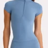 Soft Active Quarter-Zip Top in Marine