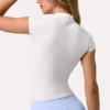 Soft Active Quarter-Zip Top in Milk