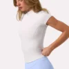Soft Active Quarter-Zip Top in Milk