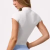 Soft Active Quarter-Zip Top in Milk