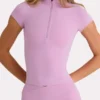 Soft Active Quarter-Zip Top in Sweet Pink