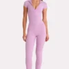 Soft Active Quarter-Zip Top in Sweet Pink