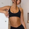Soft Active Racerback Sports Bra in Black
