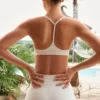Soft Active Racerback Sports Bra in Cream