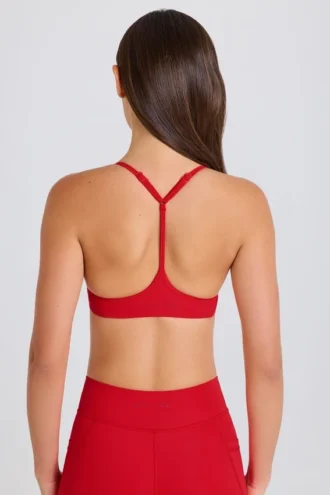 Soft Active Racerback Sports Bra in Strawberry Red