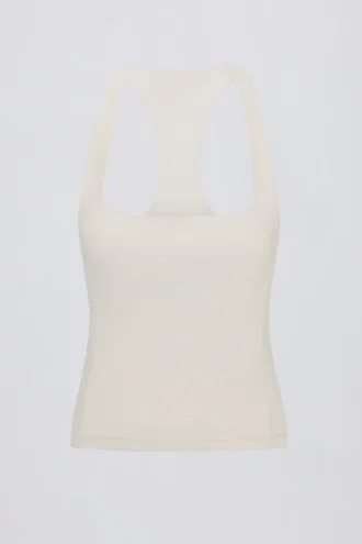 Soft Active Racerback Tank Top in Cream