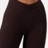 Soft Active Ruched Flared Trousers in Espresso