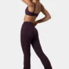 Soft Active Ruched Flared Trousers in Plum