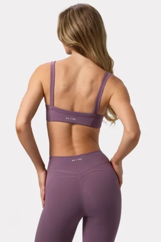 Soft Active Seam-Detail Sports Bra in Dusk