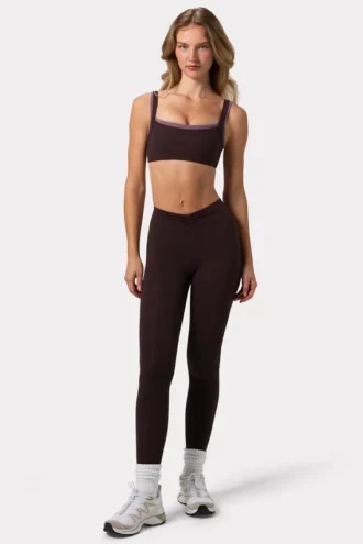 Soft Active Ruched Leggings in Espresso