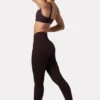 Soft Active Ruched Leggings in Espresso