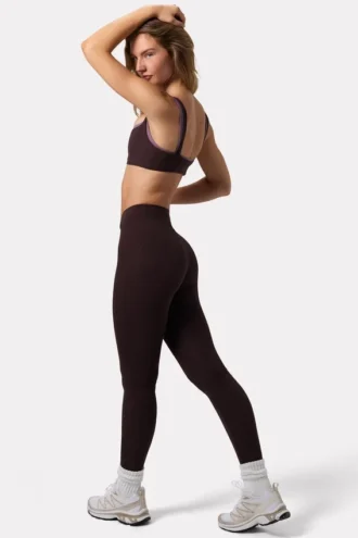 Soft Active Ruched Leggings in Espresso