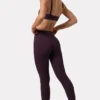 Soft Active Seam-Detail Sports Bra in Plum