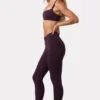 Soft Active Ruched Leggings in Plum
