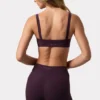 Soft Active Seam-Detail Sports Bra in Plum