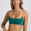 Soft Active Scoop-Neck Sports Bra in Varsity Green