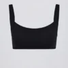 Soft Active Seam-Detail Sports Bra in Black